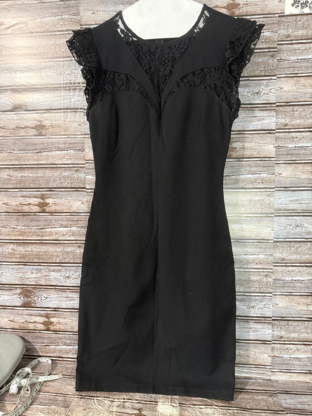 Fab Rik Black Dress Size LG Lace Zipper